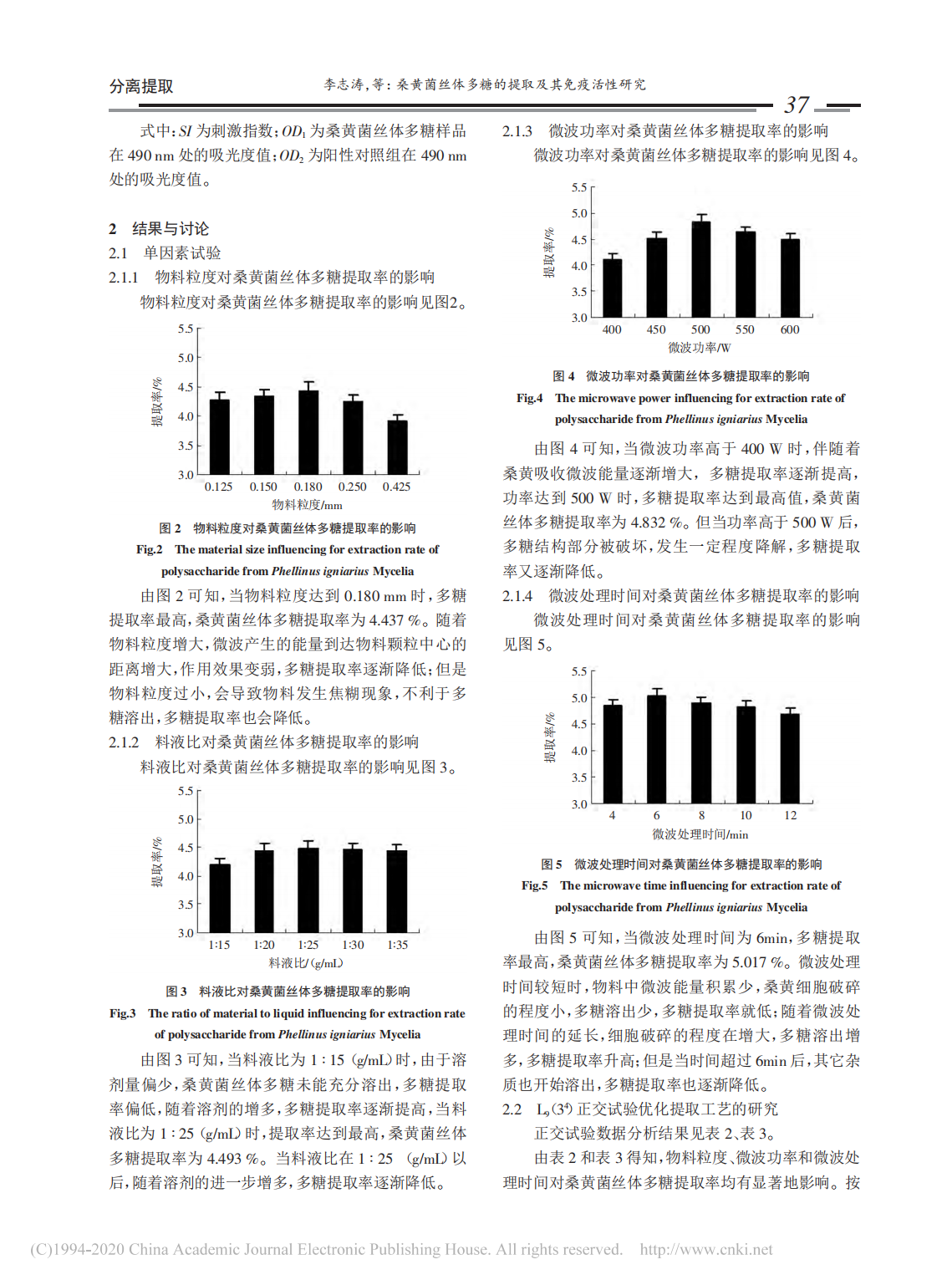 桑黄菌丝体多糖的提取及其免疫活性研究(图3)